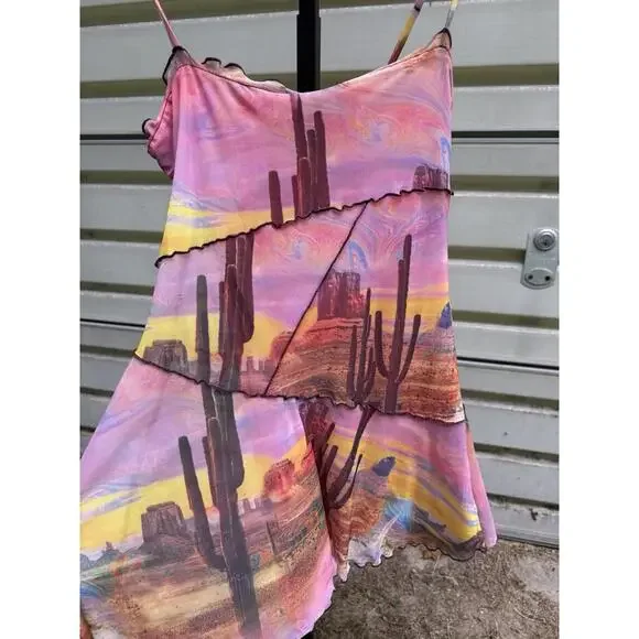 Urban Outfitters Women's Size S Desert Cactus Pink Sundress - Picture 5 of 9